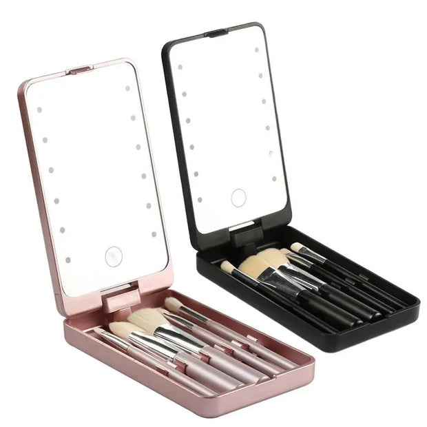 Foldable Makeup Mirror With Light With LED